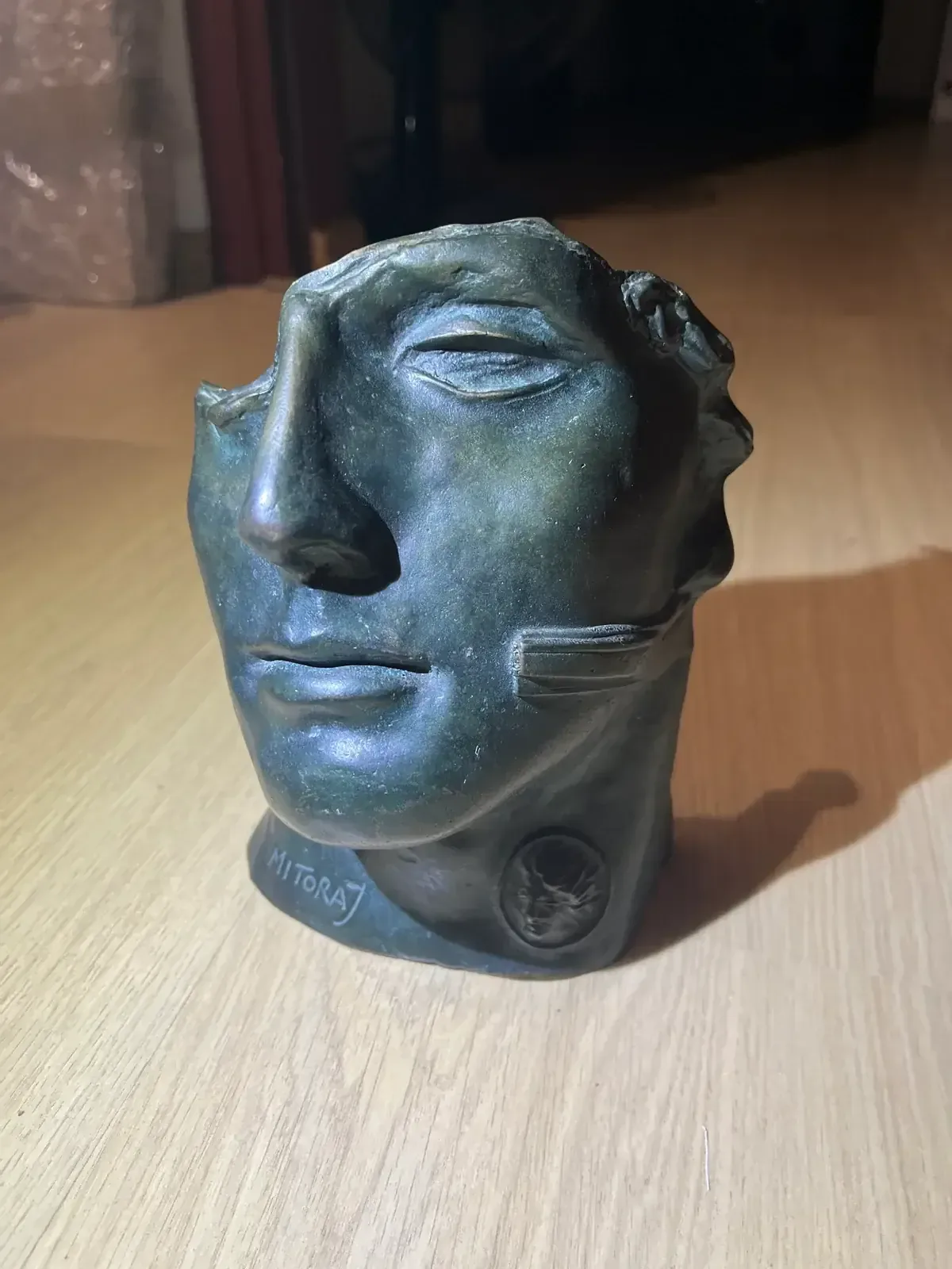 Centurione II (1987) — Igor Mitoraj, dark patina bronze, front view, collector photograph, Ed. 1500
