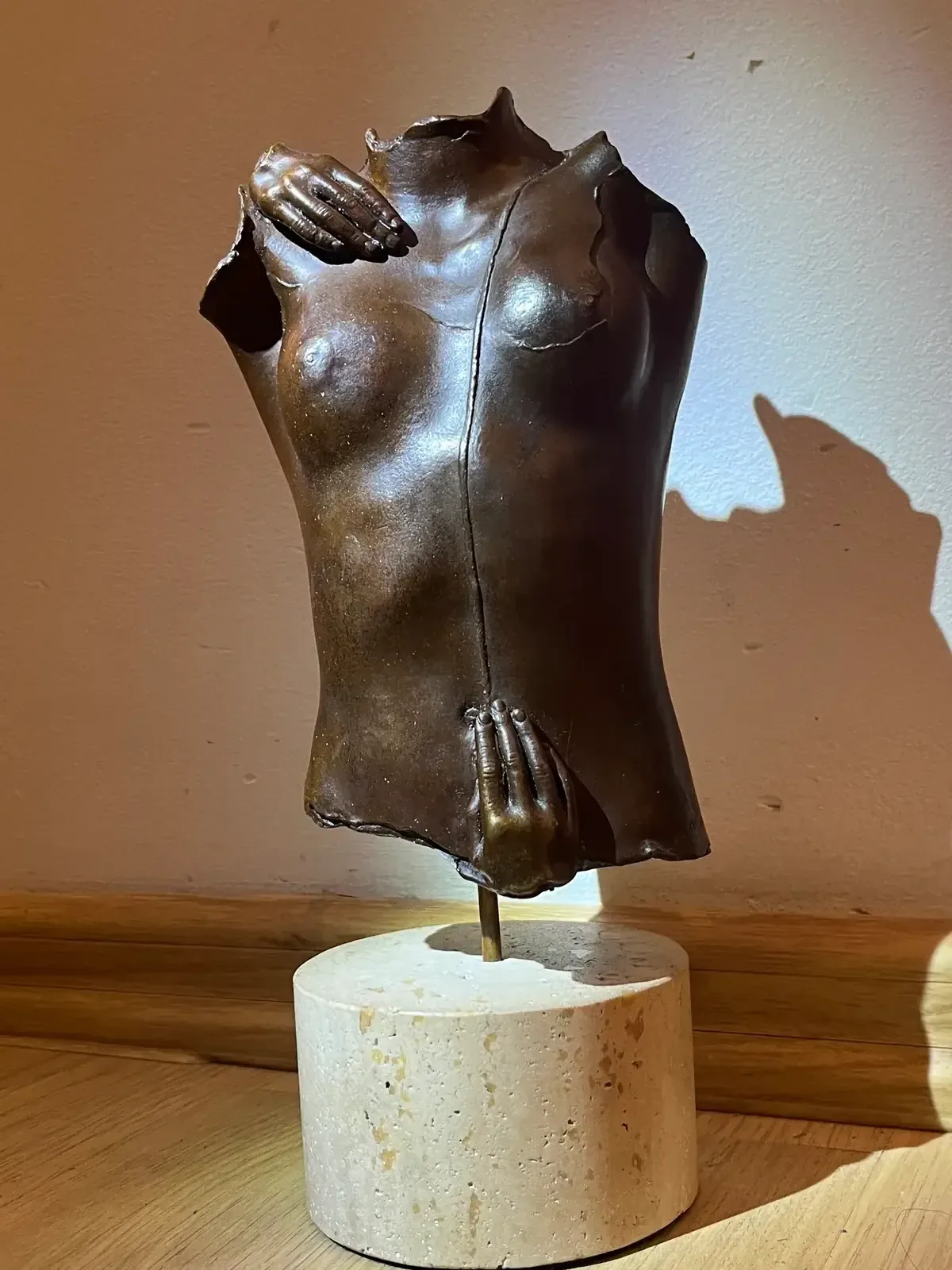 Kea (1979) — Igor Mitoraj, bronze torso, angled front view, signed igor mitoraj