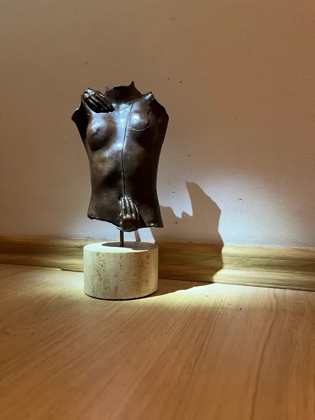 Kea (1979) — Igor Mitoraj, bronze torso, angled view from below, Ed. 250