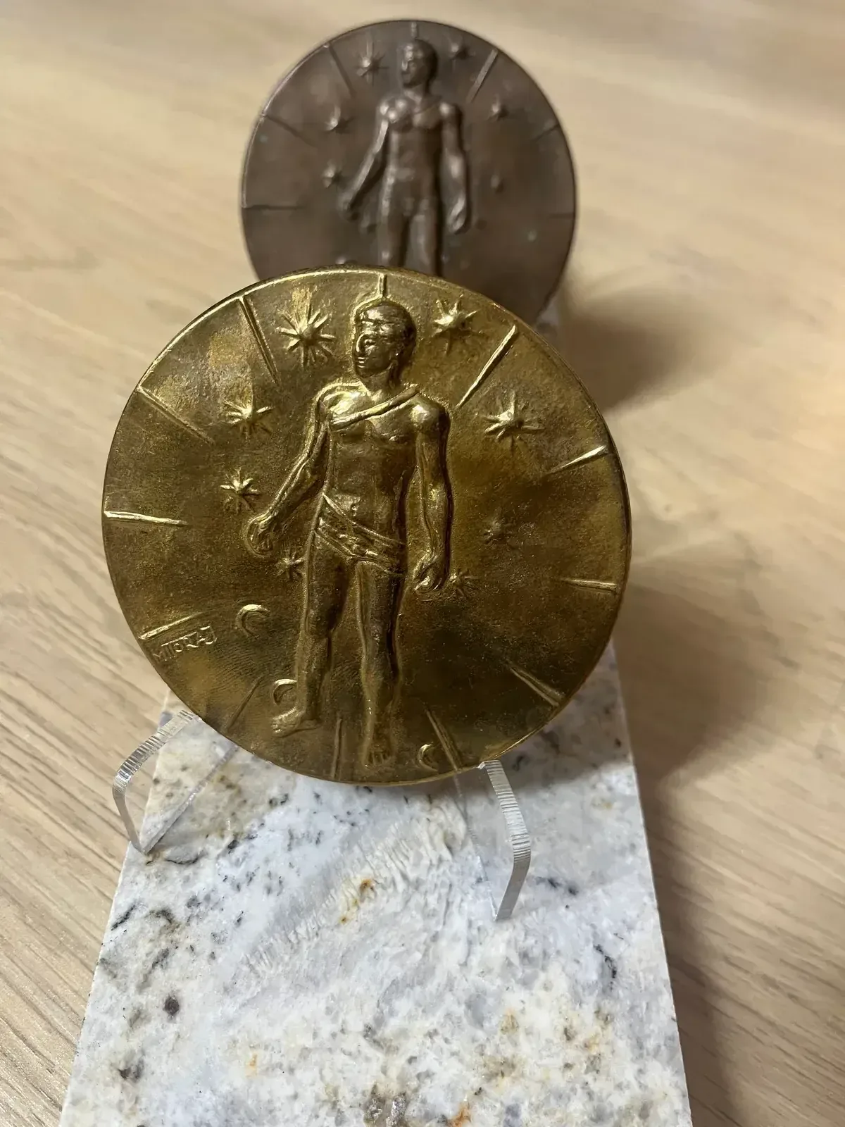 Artcurial Mitoraj medals — gilt in focus