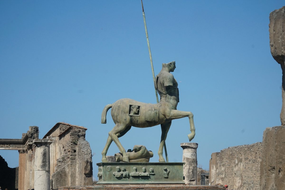 Centauro by Igor Mitoraj in the Forum of Pompeii